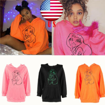 

Women Casual Oversized Long Sleeve Hooded Sweatshirt Fuzzy Hoodie Pullover Tops