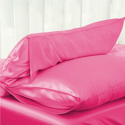 

1PC New Luxury Silky Satin Pillow Case Solid Pure Color Soft Comfortable Standard Home Bedroom Pillowcase