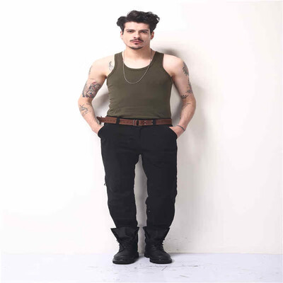 

SQSI fashion casual loose pants mens wear multi-pocket tooling shorts mens jogging pants tide brand 4946