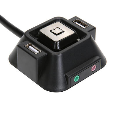 

Mini Desk Mount PC Switch Extender Cable Dual USB Port Audio Plug PC Switch
