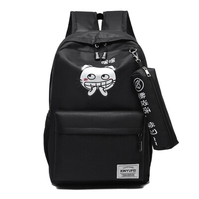

Fashion Shoulder Bag Women Leisure Travel Korean Edition Campus Cartoon Lovely Backpack Student Bag Two-piece Set
