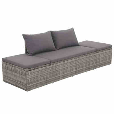 

Garden Bed Gray 768"x236" Poly Rattan