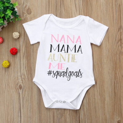 

Newborn Toddler Baby Girls Boys Letter Print Rompers Jumpsuit Outfit