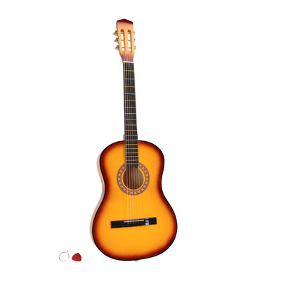 

38" Acoustic Guitar with Pick & String For Beginner Learner Yellow