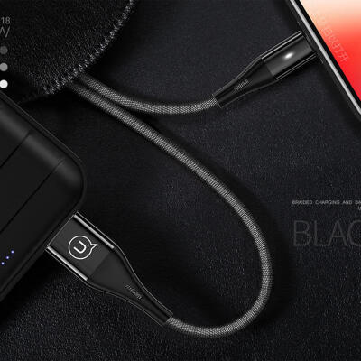 

USAMS New Durable Braided Reversible Lightning Charging Data Cable W Indicator Light For IPHONE-1m