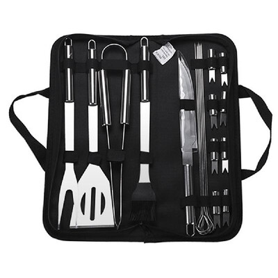 

BBQ Grill Tools Set Heavy Duty Stainless Steel Barbecue Pastry Baking Utensils Set Kicthen Cooking Food Accessories Kit with Stora