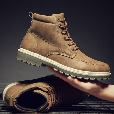 

Mens Martin boots England high shoes fashion mens tide shoes tooling wild lace boots