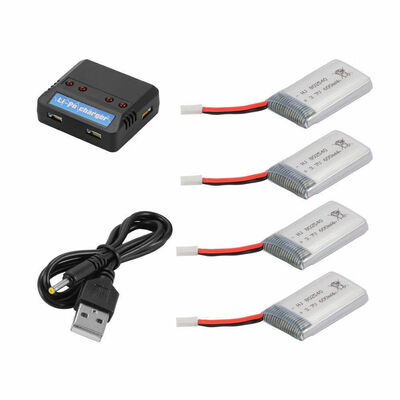 

New 4PCS 37V 600mAh BatteryUSB Charger For Syma X5C X5C X5SC X5SW Drone BC685