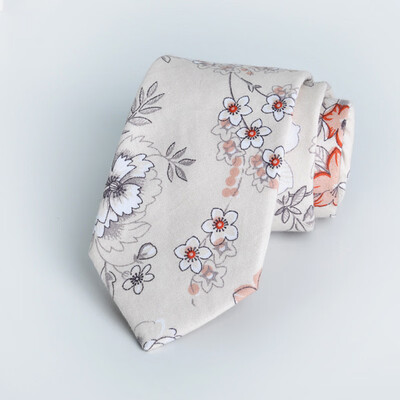 

Mens Korean version of the casual narrow cotton tie printing 7 cm 2019 summer new tie custom manufacturers spot