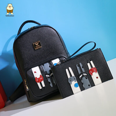 

Double shoulder bag woman 2019 new backpack cute&cute version of ancient schoolbag college students retro British style