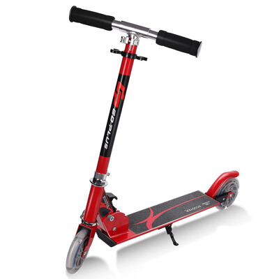 

Folding Aluminum LED Light Up Wheels Kids Kick Scooter-Red