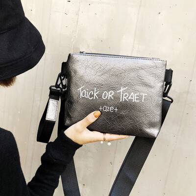 

Tailored Woman Trendy Line Texture Shoulder Bag Girls Solid Color Letter Leisure Hand Bag