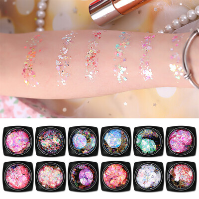 

〖Follure〗Chunky Glitter Mixed Flake Body Art Nail Hair Face Eye Shadow Body Makeup
