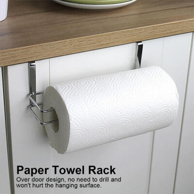 

Greensen Stainless Steel Kitchen Over Door Roll Paper Holder Paper Towel Rack Hanger