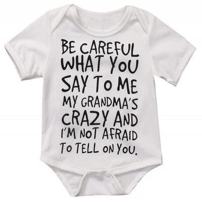 

Tops Newborn Baby Boy Girl Romper Letter Print Bodysuit Clothes Sunsuit Outfits