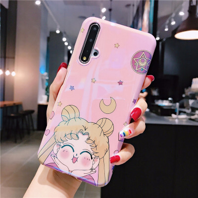 

pink Japanese Anine Kawaill Sailor Moon Phone Case For iphone 6 6s 6plus 7 7plus 8plus xr xs max Cases TPU Soft Back Cover Coque