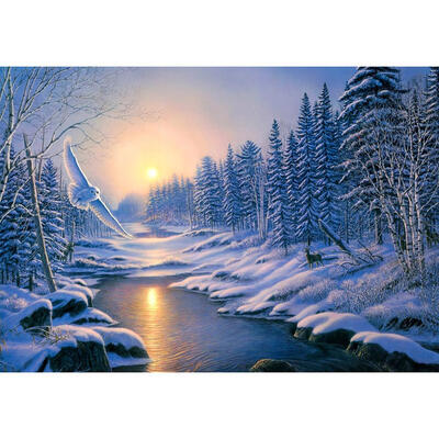 

5D DIY Full Drill Diamond Painting Fly Bird in Snow Cross Stitch Embroidery