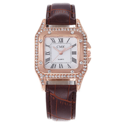 

Women Watches Unique Square Dial Ladies Business Quartz Wristwatch Rhinestone Leather Strap Fashion ClockRelogio Feminino50