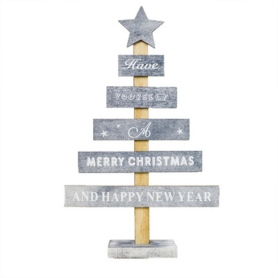 

New Hot Creative Wooden Snowflake Star Mini Merry Christmas Tree Decoration For Home Ornaments Drops Desktop Decor Xmas Navidad