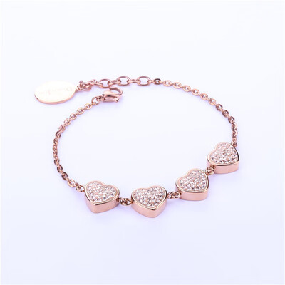 

Desijn Jean DIJUE Heart Stainless Steel Bracelet Female Rose Gold 13925