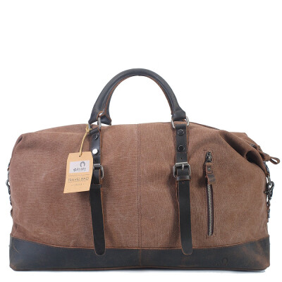 

Tailored Oversized Canvas Leather Trim Travel handbag