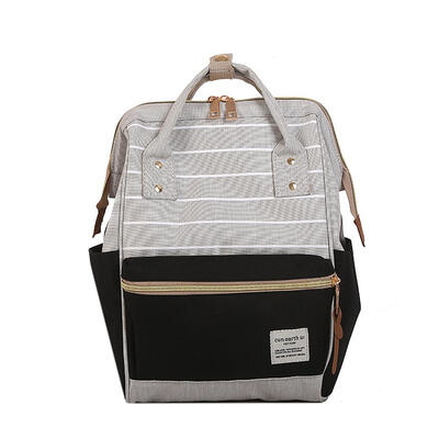 

Hit Color Stripe Travel Backpacks Women School Bags Canvas Large Knapsack