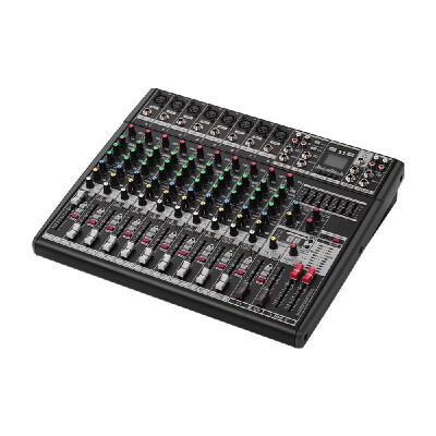 

Professional 12-Channel DJ Sound Mixing Console Digital Mixer with 48V Phantom Power BT Receiving Module 16 DSP Effects Audio Syst