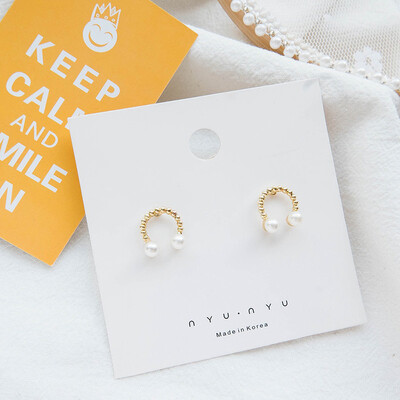 

Temperament Exquisite Cute Pearl Decoration Women Earrings Simple Sweet Geometric Shape Women Earrings