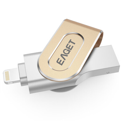 

EAGET i80 128G USB 30 Lightning Connector Flash Drive with Touch ID Thumb Pen Drive Memory Stick Capacity Expansion MFi Certified