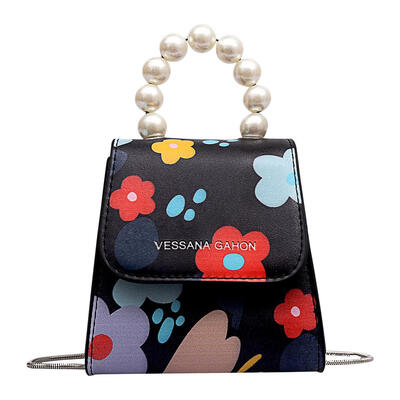 

Flower Print Shoulder Small Messenger Handbags Women Pearl Crossbody Bags