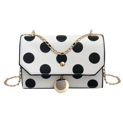 

Contrast Color Dots Clutch Women Flap Shoulder Messenger Leather Chain Bags