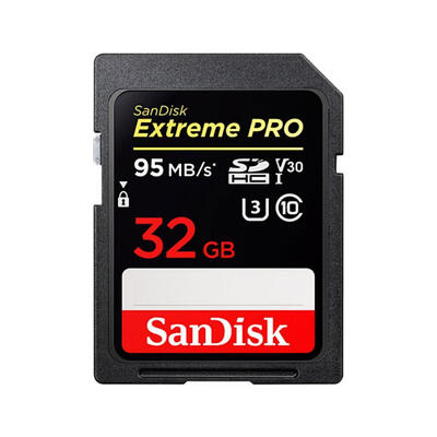

SanDisk Memory Card Extreme 32GB SD Card C10 U3 V30 95MBs Read 90MBs Write 4K UHD For Camera SDSDXXG-032G
