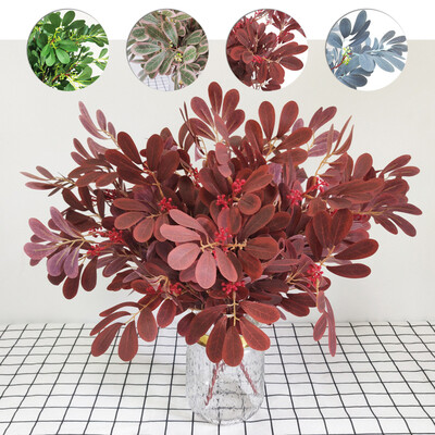 

Artificial Plant Fake Jujube Leaves Nine Heads Bunch Home Wedding Decoration