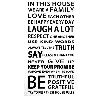 

Family House Rules stickers wall Decal Removable Art Vinyl Decor Home Kids