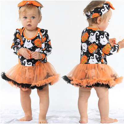

Newborn Infant Kid Baby Girl Halloween Romper Tutu Dress Clothes 2PCS Set