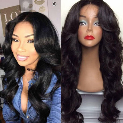 

〖Follure〗Women Black Brazilian Short Wavy Curly Parting High Temperature Fiber Wig Hair