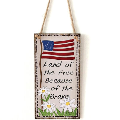

Wooden Hanging Flower Letters Sign Board Independence Day Wall Decor Crafts