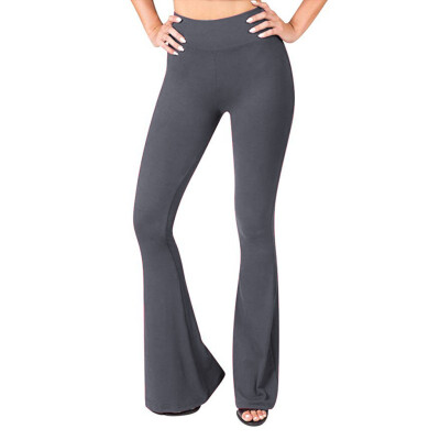 

Tailored Women Solid High Waisted Broad Legged Yoga Pants Ladies Tight And Elastic Pants