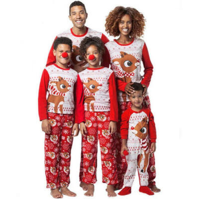 

US Fashion Family Matching Pajamas Set Adult Women Kids Sleepwear Nightwear