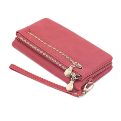 

Fashion Ladies Wallet Long Wallet Purse Female Korean Version Of The Matte Retro Double Zipper Card Bag Purse