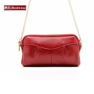 

The first layer of cowhide 2019 new ladies leather Europe&America bee bills position shell type clutch bag long wallet