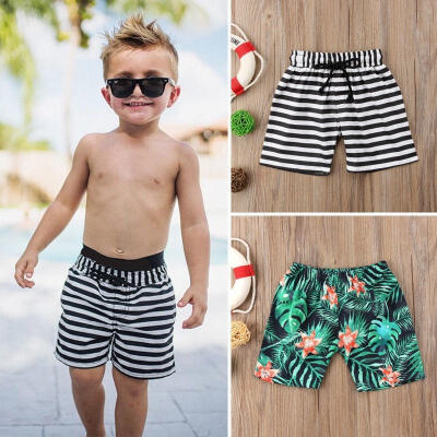 

Kids Baby Boy Floral Striped Shorts Beach Short Pant Casual Sport Pants Swimwear