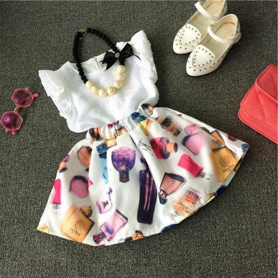 

Kids Baby Girls Toddler Cute Sleveless T-shirt Tank Tops Skirt Dress 2PCS Set Outfits Clothes16 Year