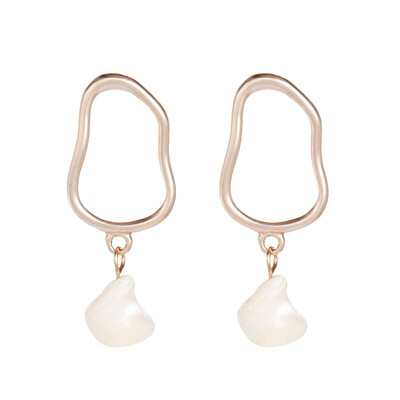 

AOTEMAN Fashion round Pearl Flower stud Earrings For Women Wedding Party Girl Geometric Statement Earrings boho ZA Jewelry