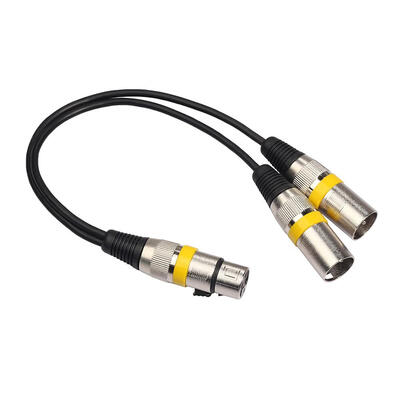 

3Pin XLR Female Jack to Dual 2 Male Plug Y Splitter 30cm Adapter Cable Wire