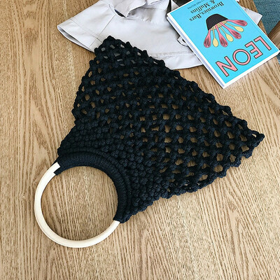 

Tailored Fashion Women Retro Weave Hollow Out Bucket Bag Travel Beach Bag Handle Bag