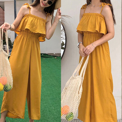 

Starmoon Fashion Women Jumpsuit Camisole Sexy Sleeveless Pure Color Loose Jumpsuits