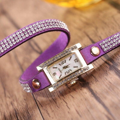 

Fashion Korea Velvet Square Bracelet Watch Womens Wreath Watch with Diamond Belt Quartz Watch Womens Model