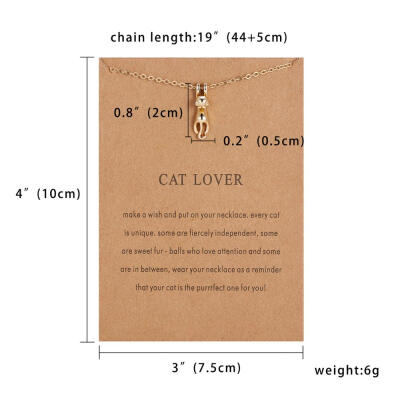 

Card Jewelry Fashion Animal Pendant Necklace Bird Dragonfly Elephant Cat Horse Choker Clavicle Chain Necklace Women Friends Gift