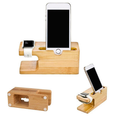 

New Wooden Charger Holder Charging Docking Stand Station For iWatch & iPhone